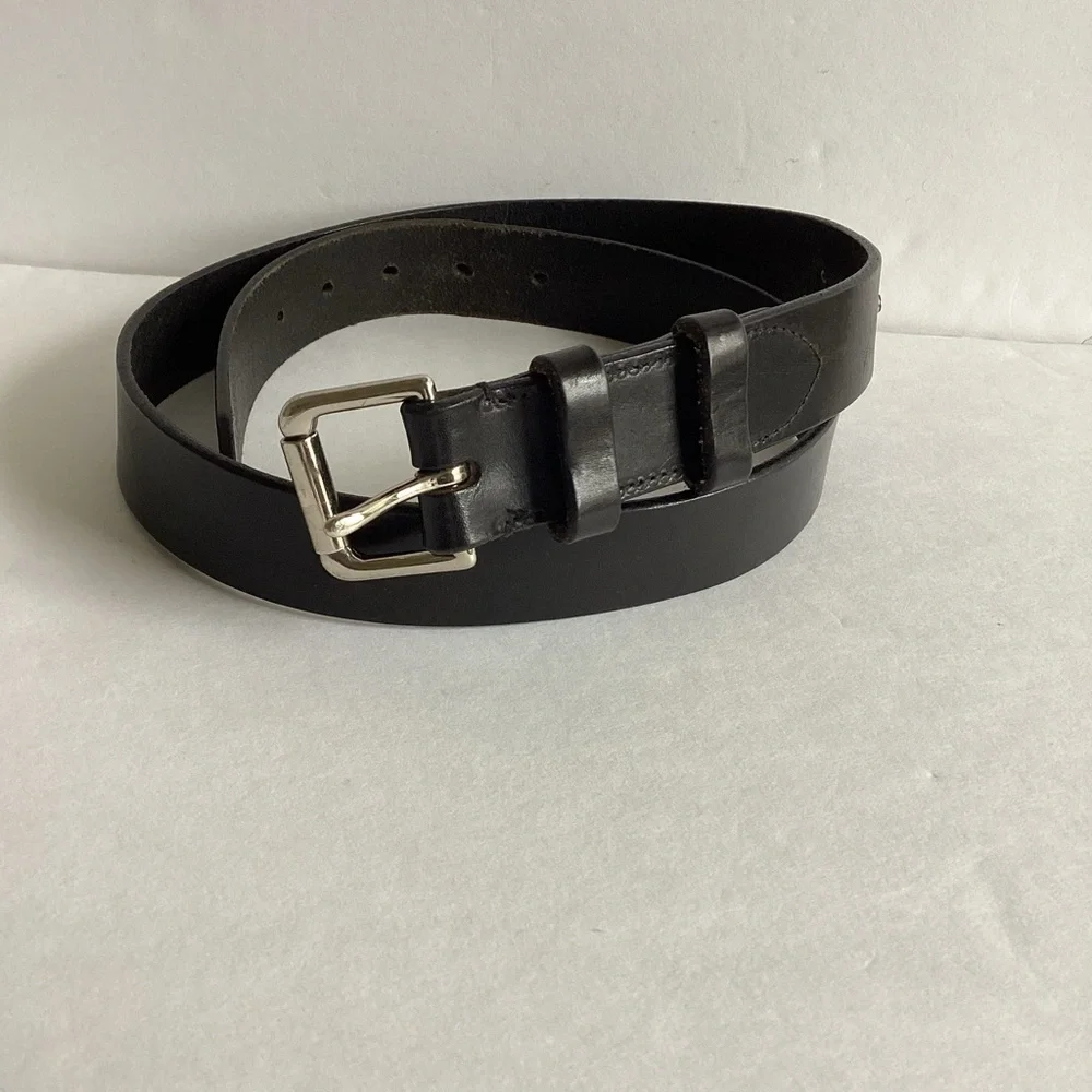 Polo Ralph Lauren Belt Mens 36/90 Black Italian Saddle Leather - Picture 1 of 15